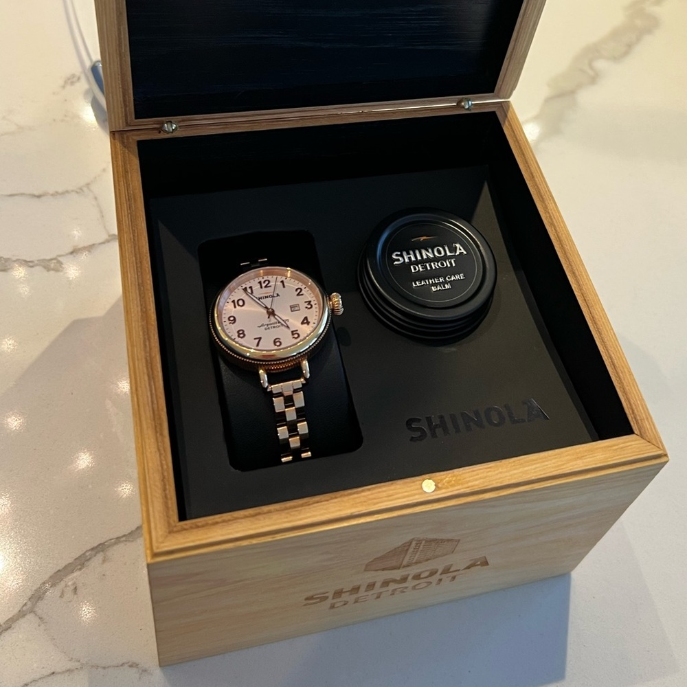 Shinola Rose Gold “The Birdy” 34mm Watch